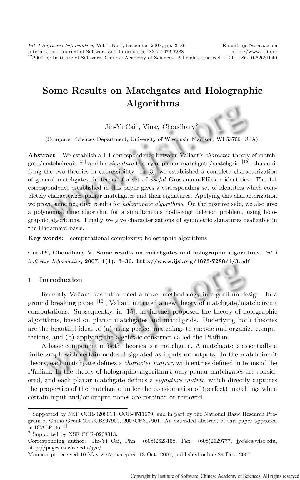 Some Results on Matchgates and Holographic Algorithms