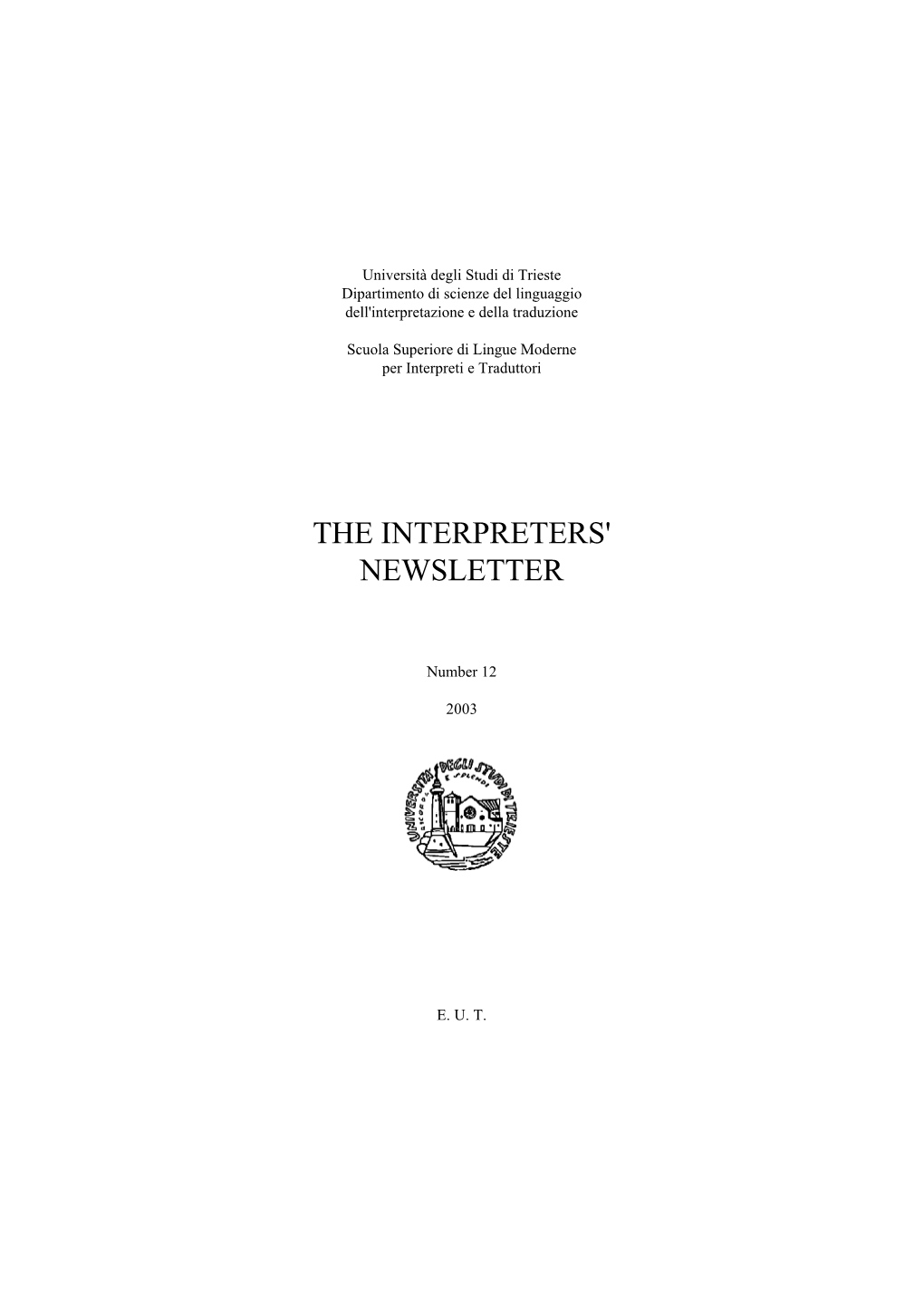 The Interpreters' Newsletter