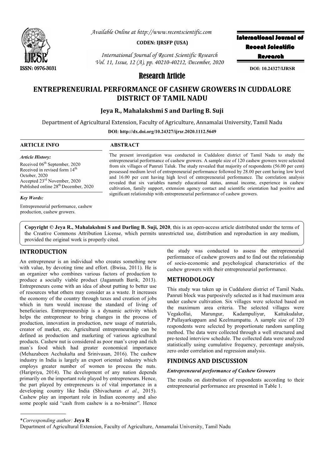 Research Article ENTREPRENEURIAL