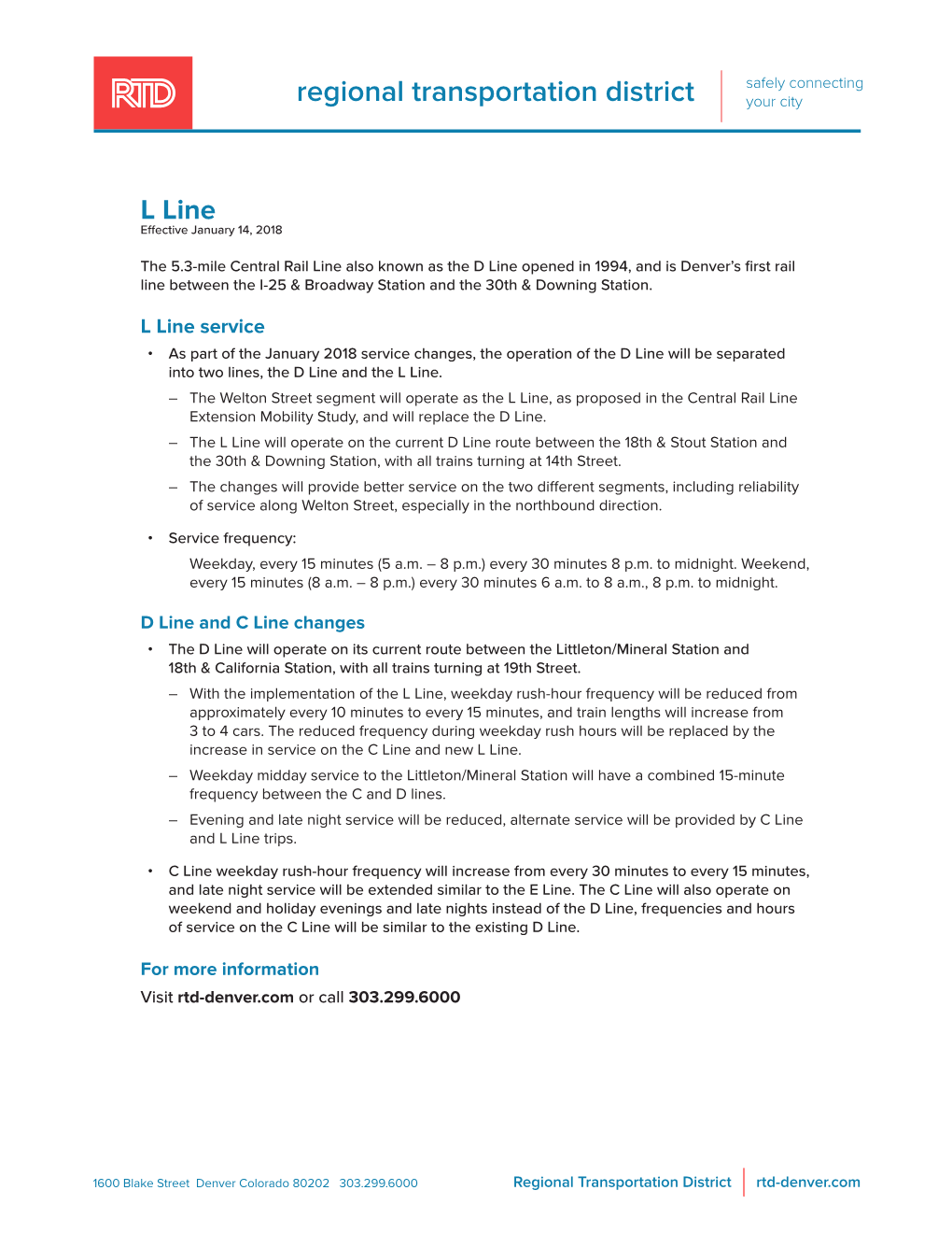 RTD L Line Fact Sheet