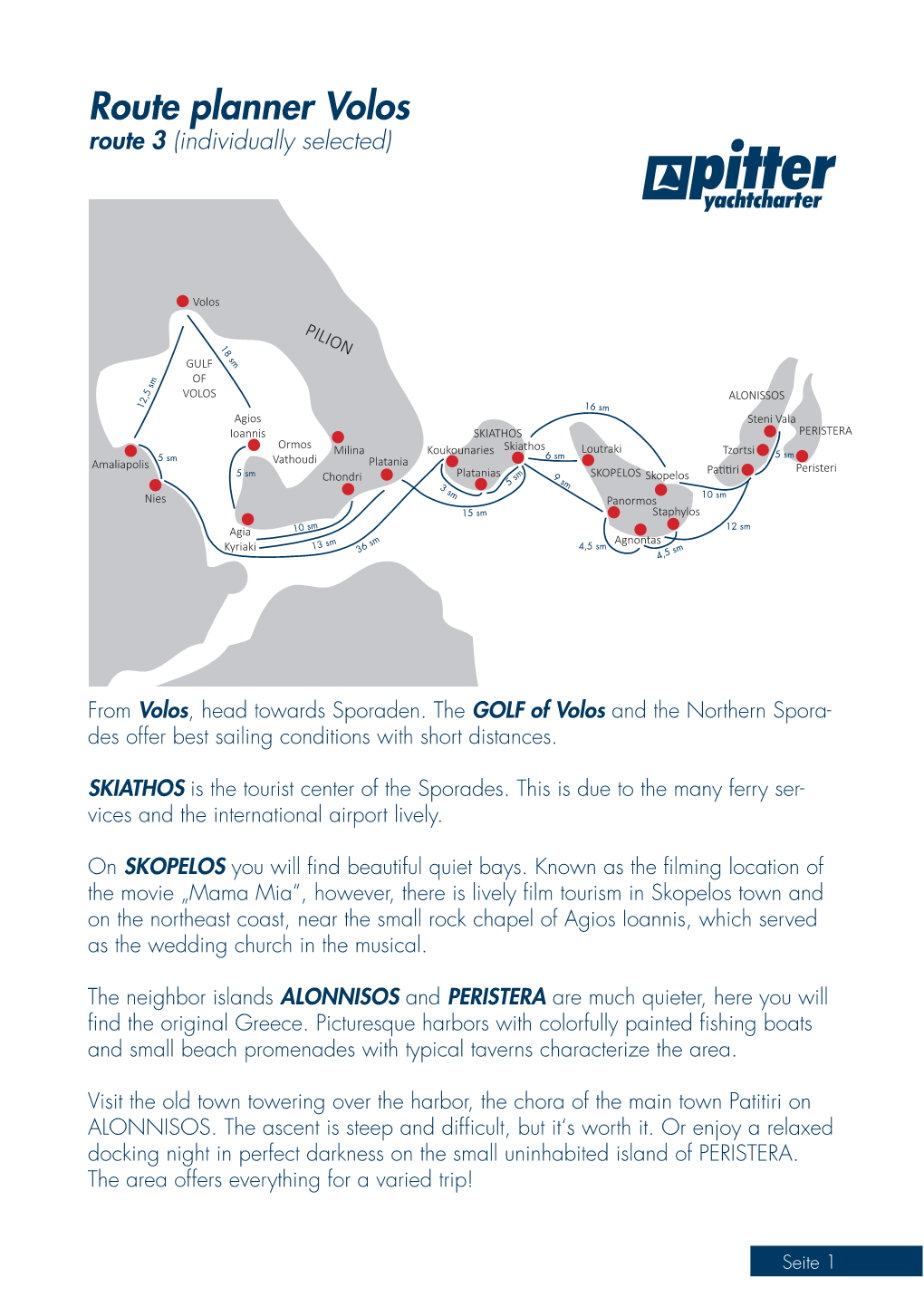 Route Planner Volos Route 3 (Individually Selected)