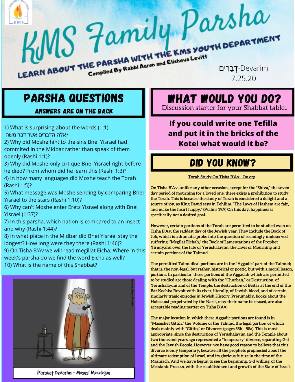 Parsha Questions What Would You Do? Discussion Starter for Your Shabbat Table