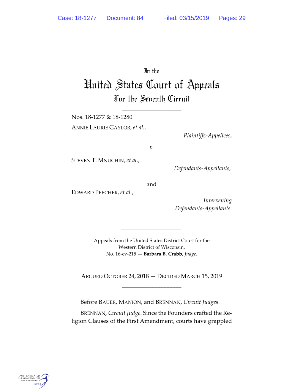 United States Court of Appeals for the Seventh Circuit ______Nos