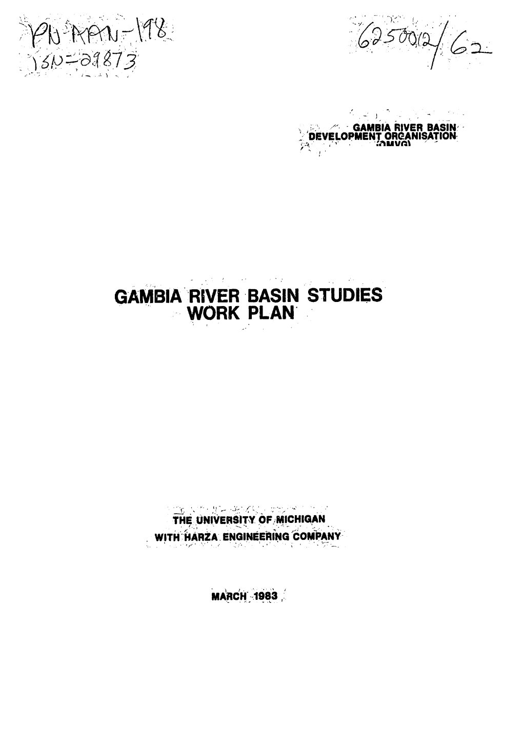 Gambia River Basin Studies Work Plan