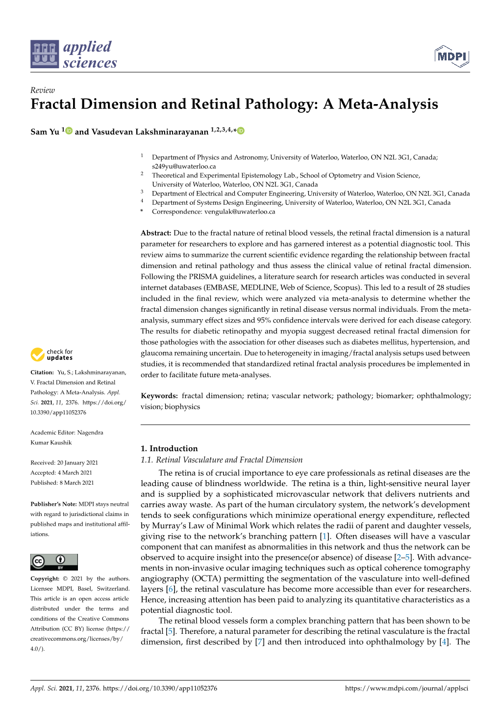 Fractal Dimension and Retinal Pathology: a Meta-Analysis