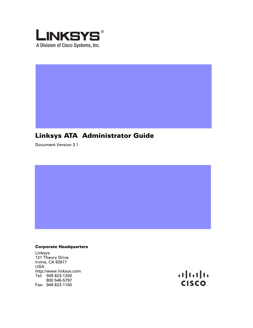 Linksys ATA Administrator Guide Document Version 3.1