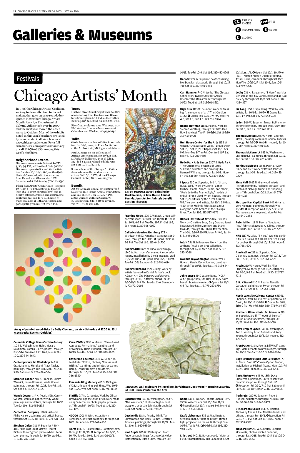 Galleries & Museums Chicago Artists' Month