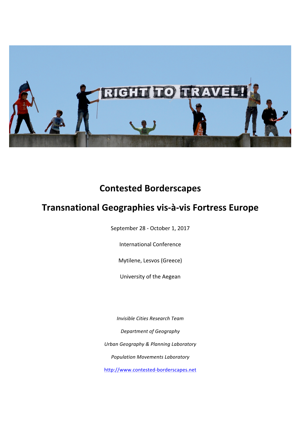 Contested Borderscapes Transnational Geographies Vis-‐À