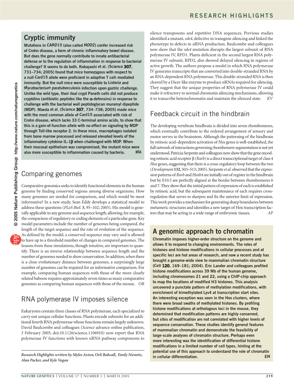 RNA Polymerase IV Imposes Silence Cryptic Immunity a Genomic