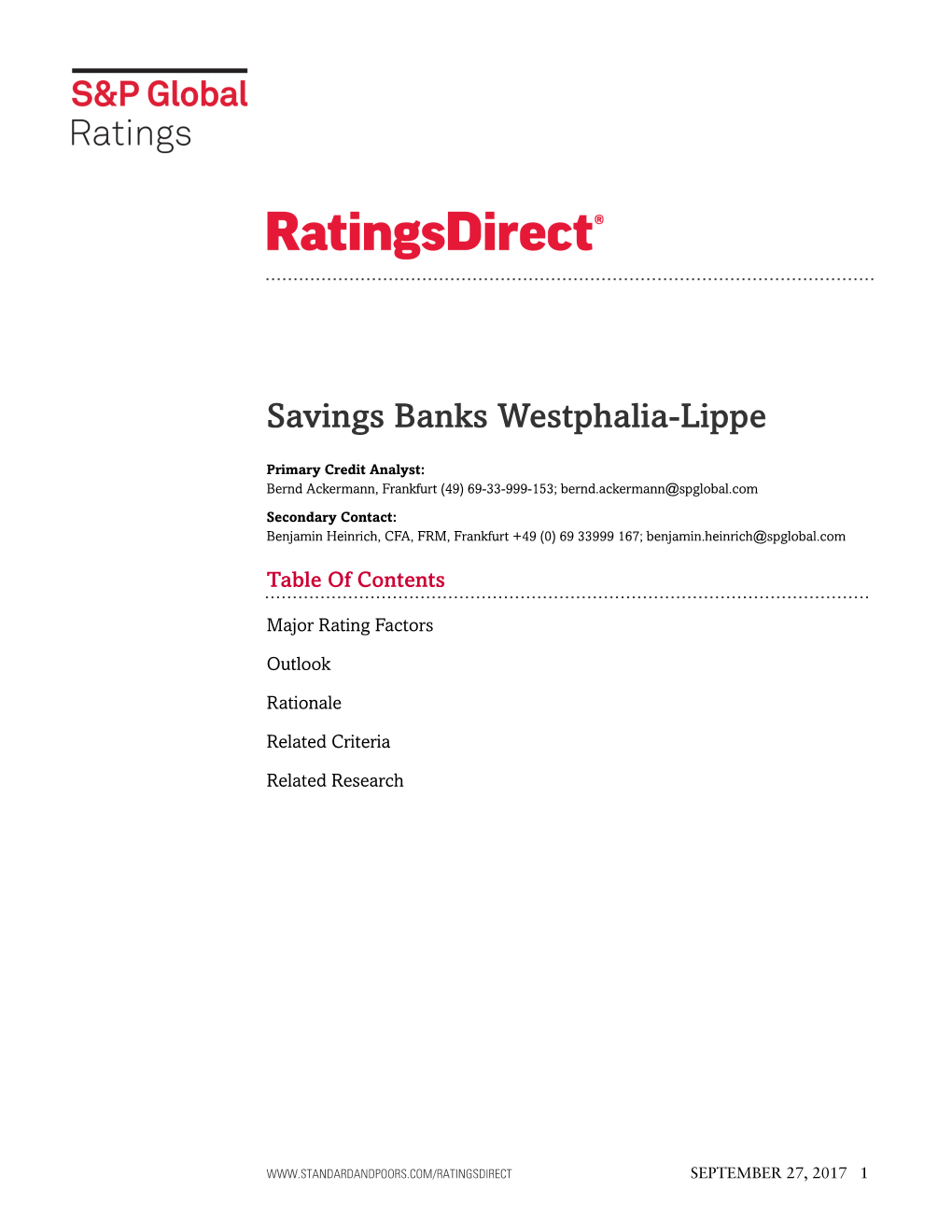 Savings Banks Westphalia-Lippe