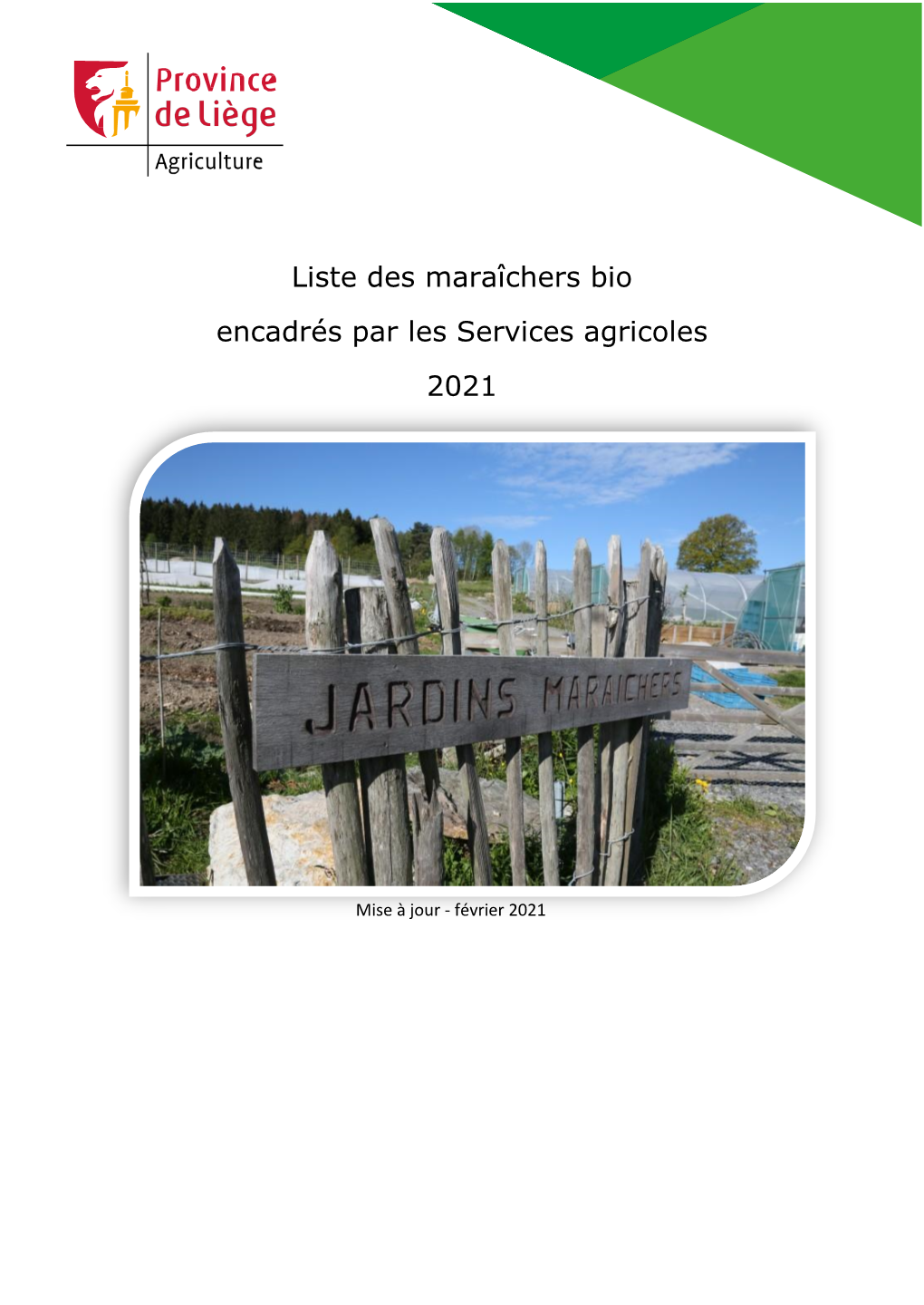 Liste Des Maraîchers Bio Encadrés Par Les Services Agricoles 2021