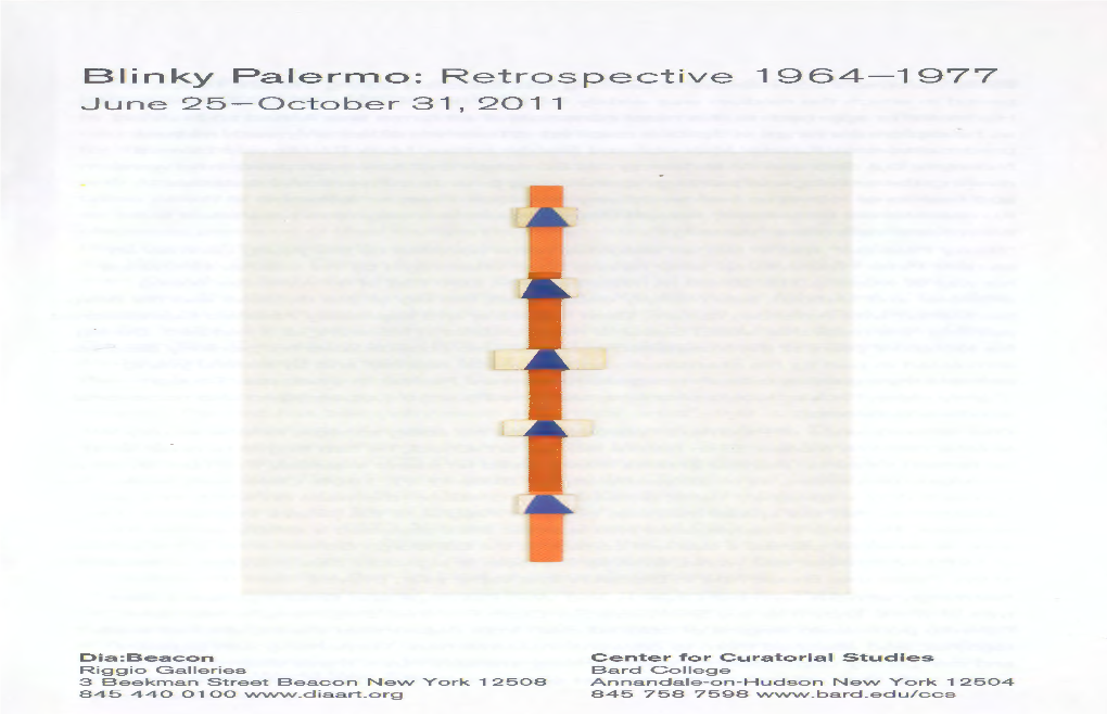 Exhibition Brochure, Blinky Palermo, Retrospective 1964-1977.Pdf