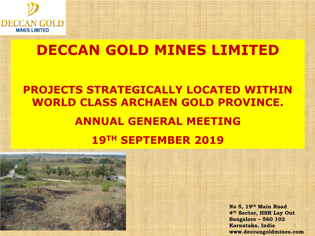 Deccan Gold Mines Limited