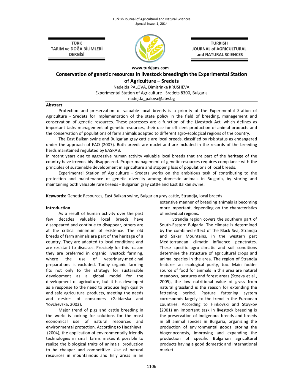 Conservation of Genetic Resources in Livestock Breedingin The