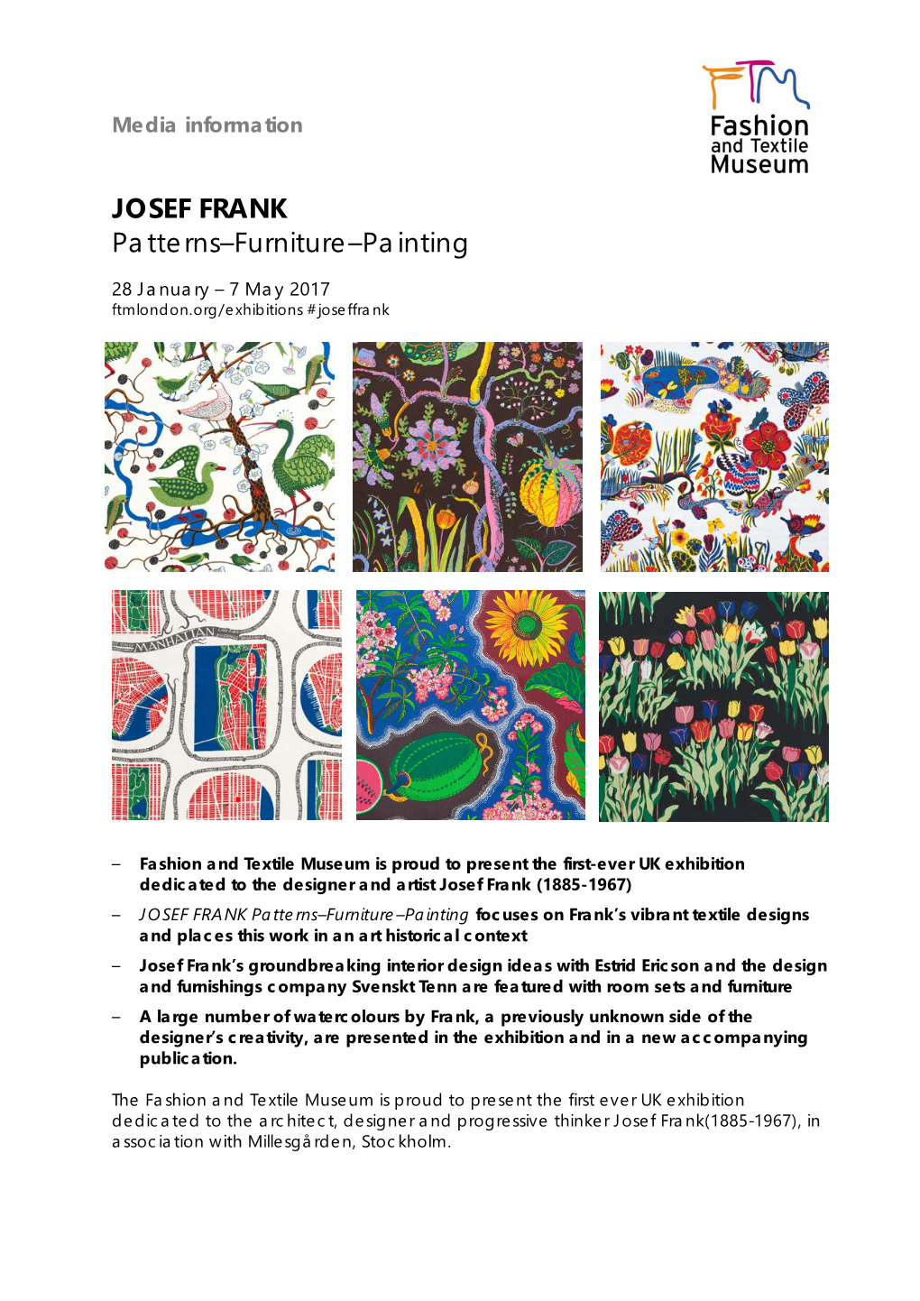 JOSEF FRANK Patterns–Furniture–Painting