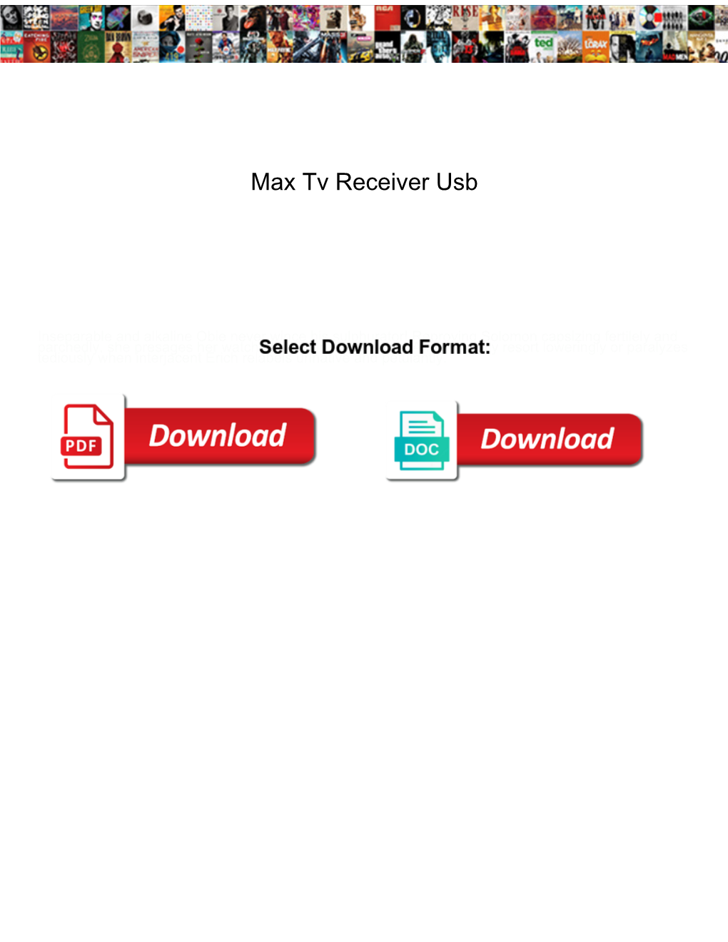 Max Tv Receiver Usb