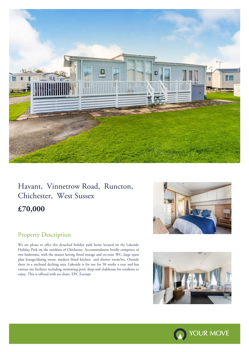 Havant, Vinnetrow Road, Runcton, Chichester, West Sussex £70,000