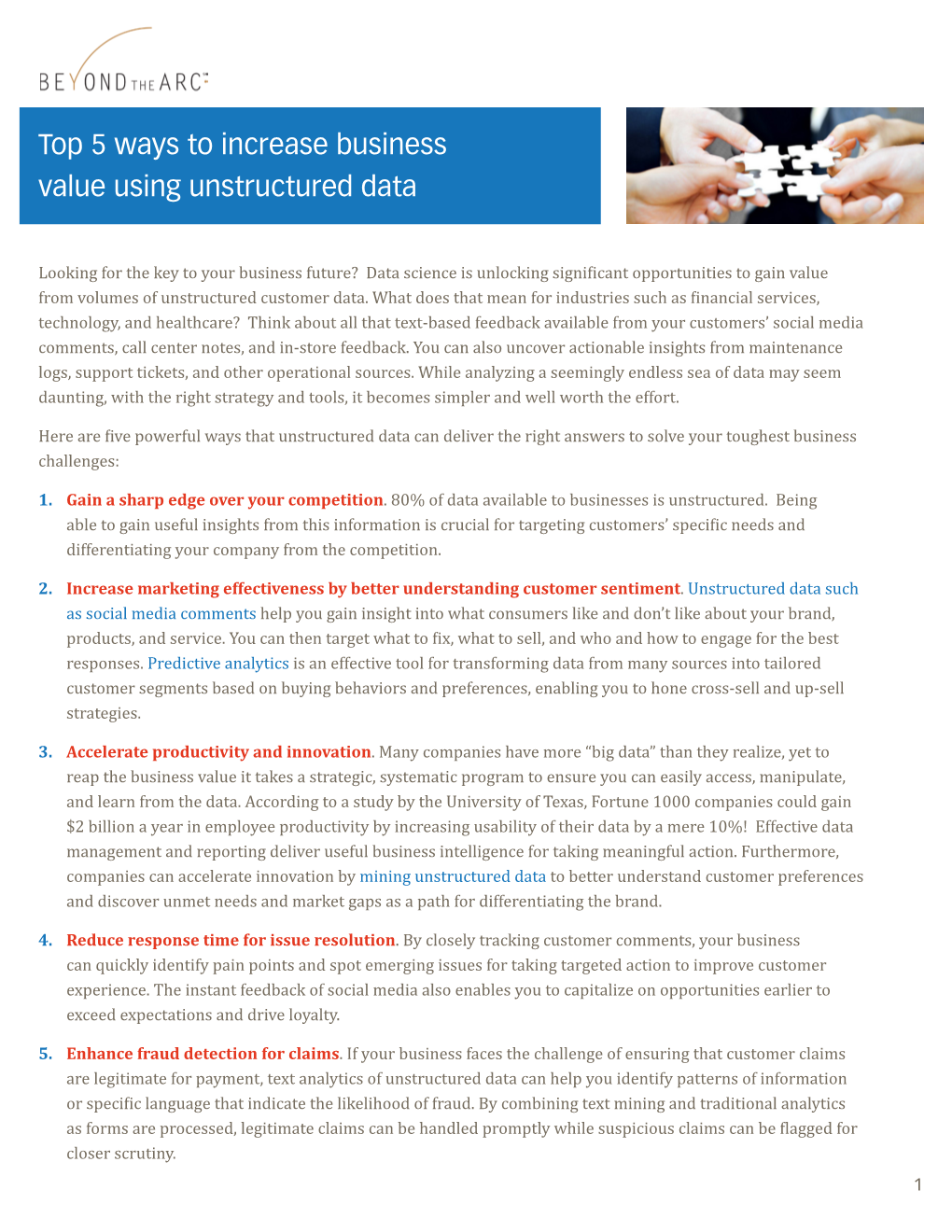 Top 5 Ways to Increase Business Value Using Unstructured Data