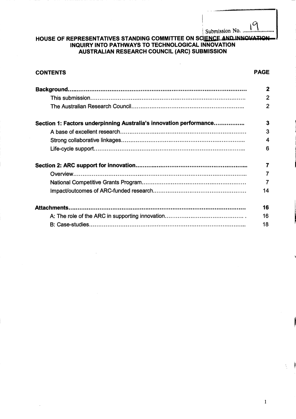 This Submission 2 the Australian Research Council 2 a Base Of