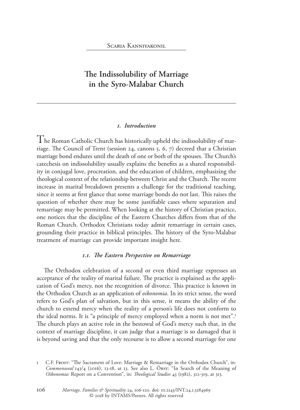 The Indissolubility of Marriage in the Syro-Malabar Church