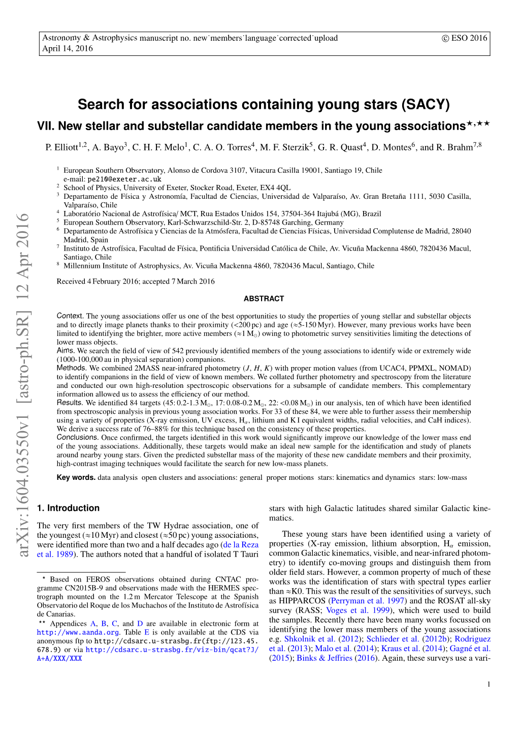 Search for Associations Containing Young Stars (SACY). VII. New Stellar