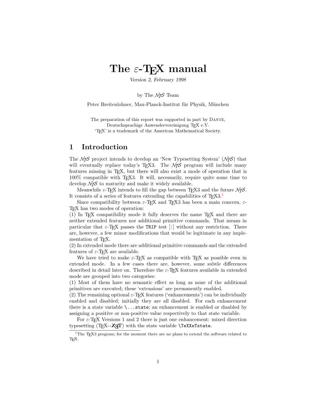 The Ε-TEX Manual Version 2, February 1998