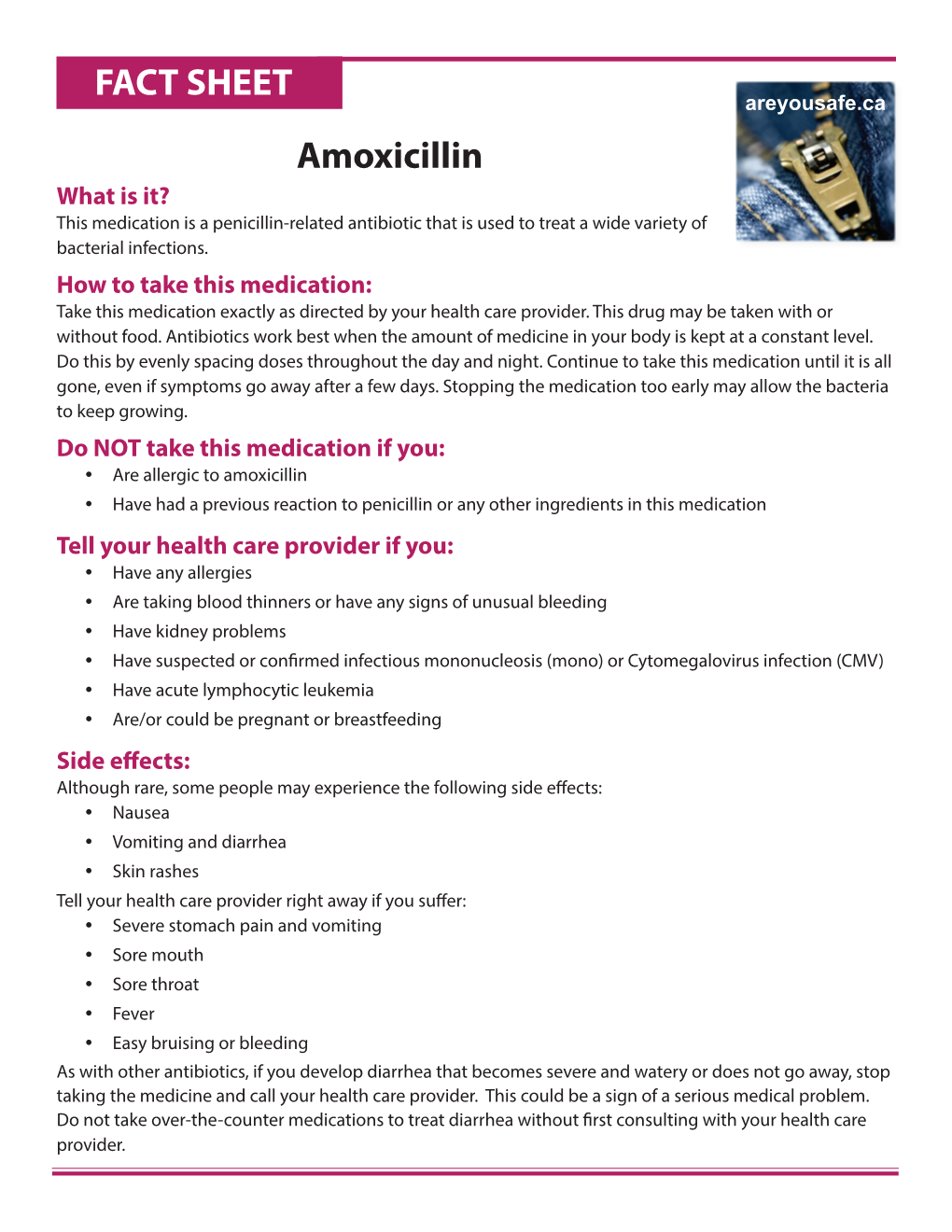 Amoxicillin FACT SHEET