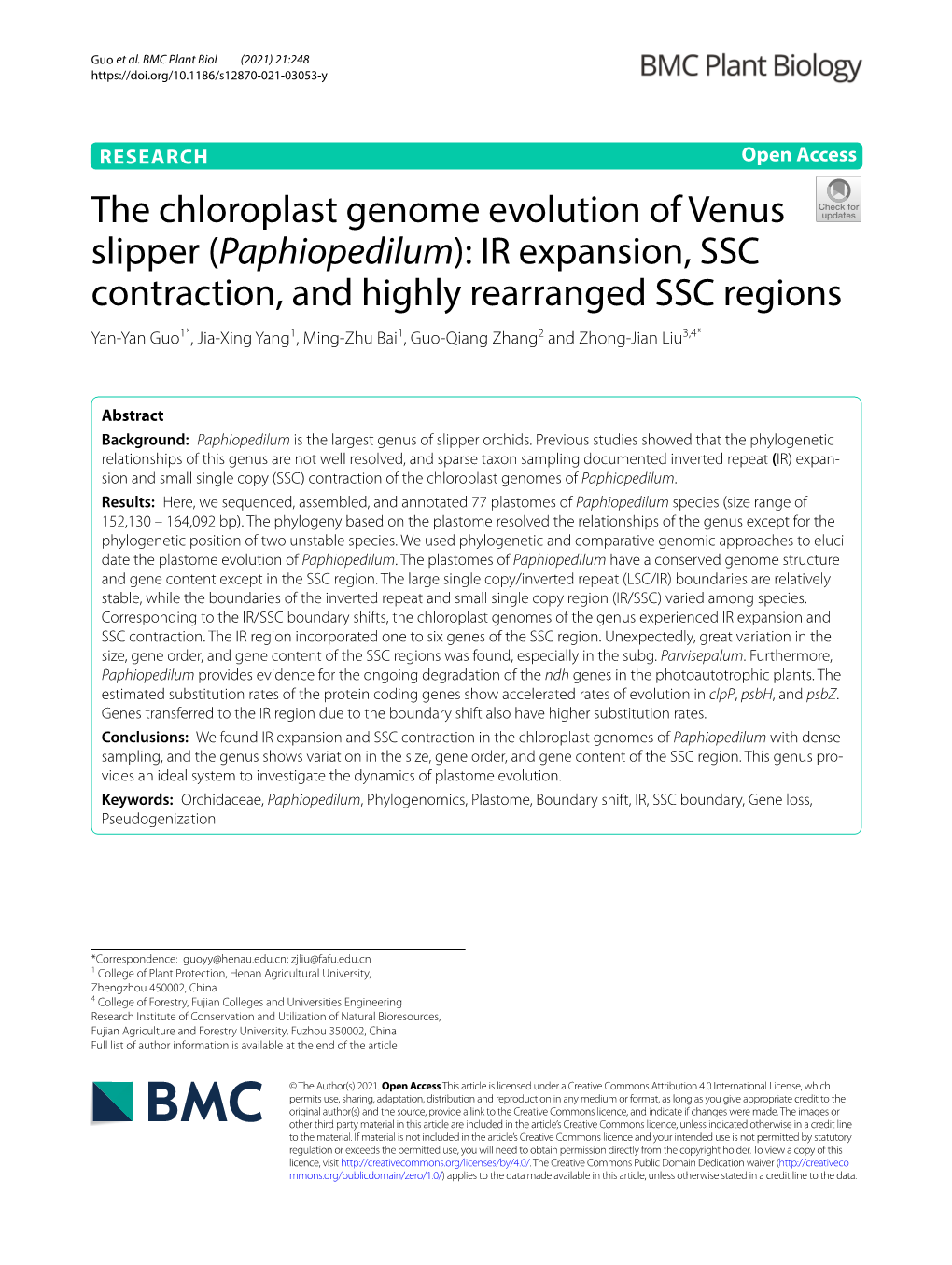 The Chloroplast Genome Evolution of Venus Slipper (