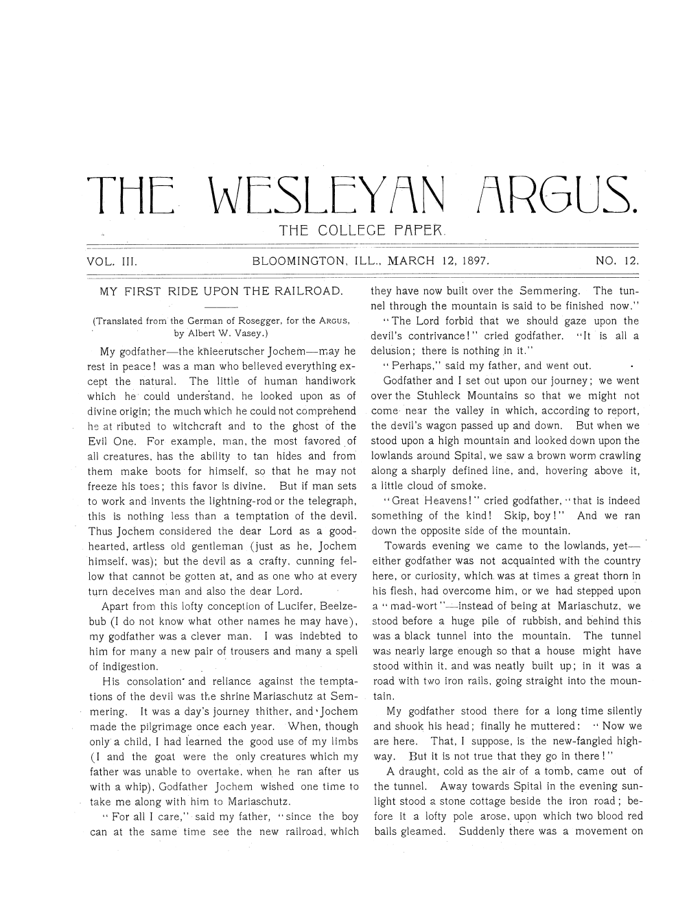 The Wesleyan Argus