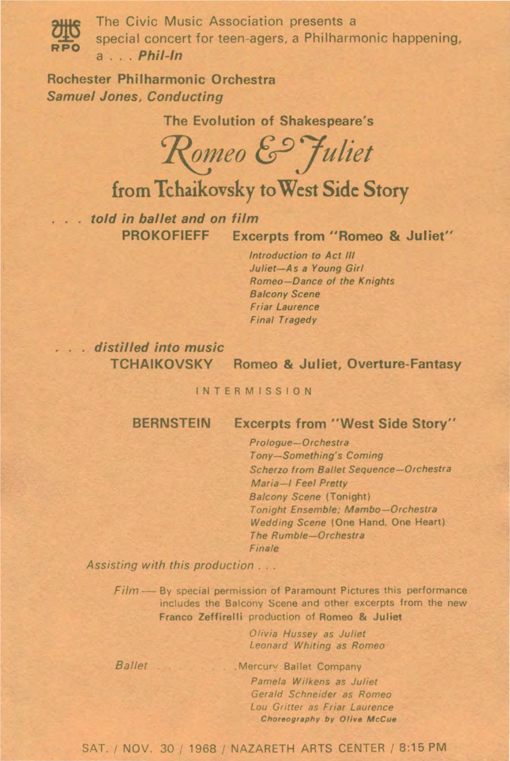 RPO Romeo & Juliet Music; Nov. 30, 1968