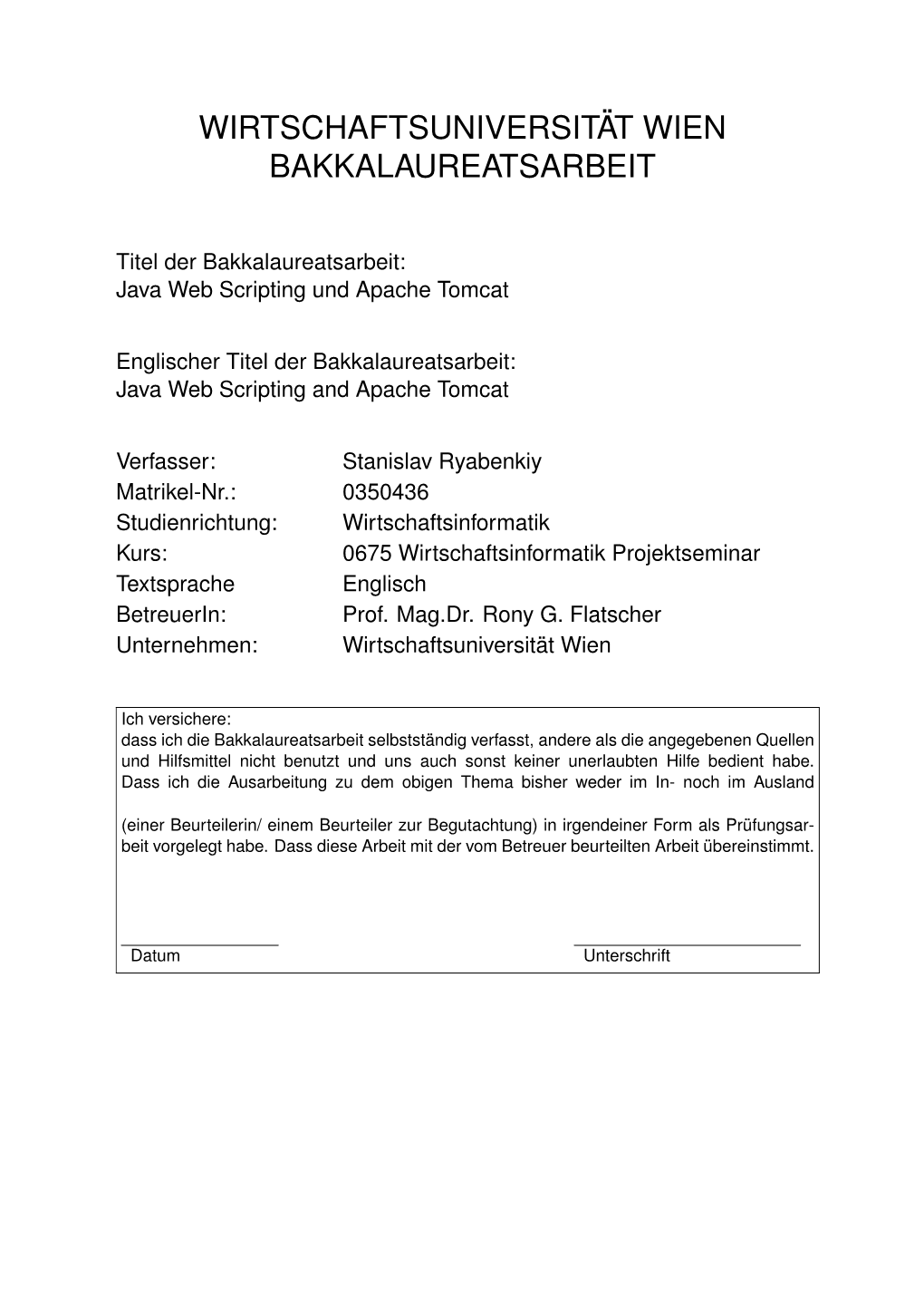 Java Web Scripting and Apache Tomcat