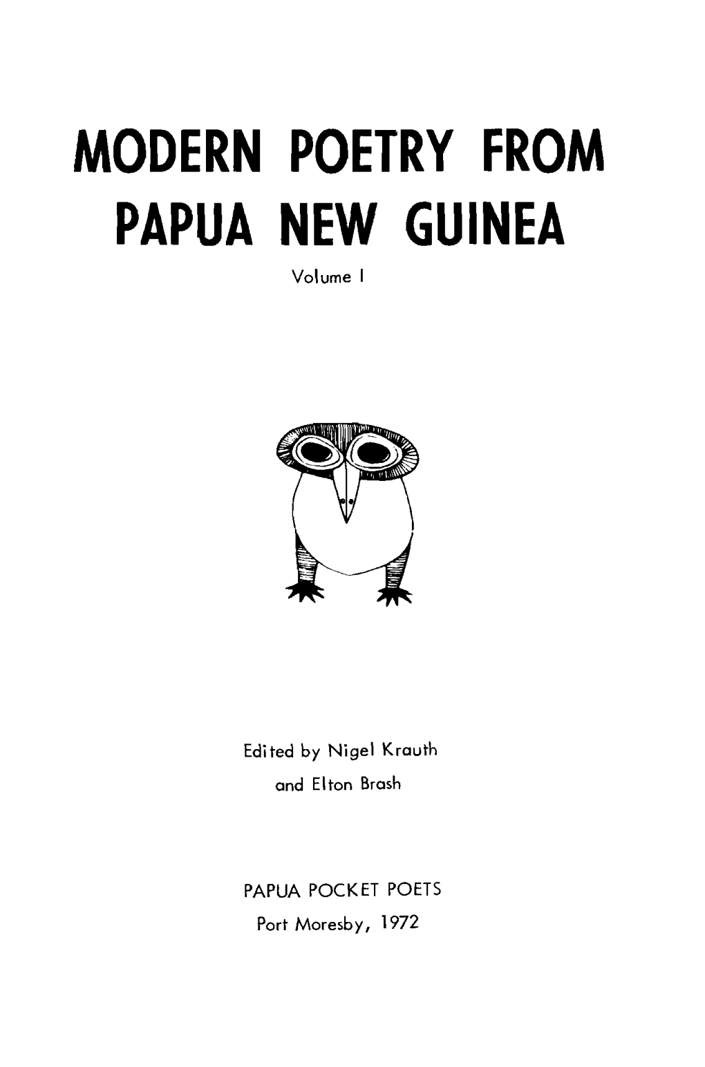 Modern Poetry from Papua New Guinea. Vol. 1