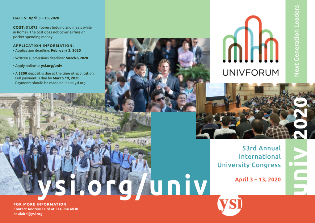 53Rd Annual International University Congress