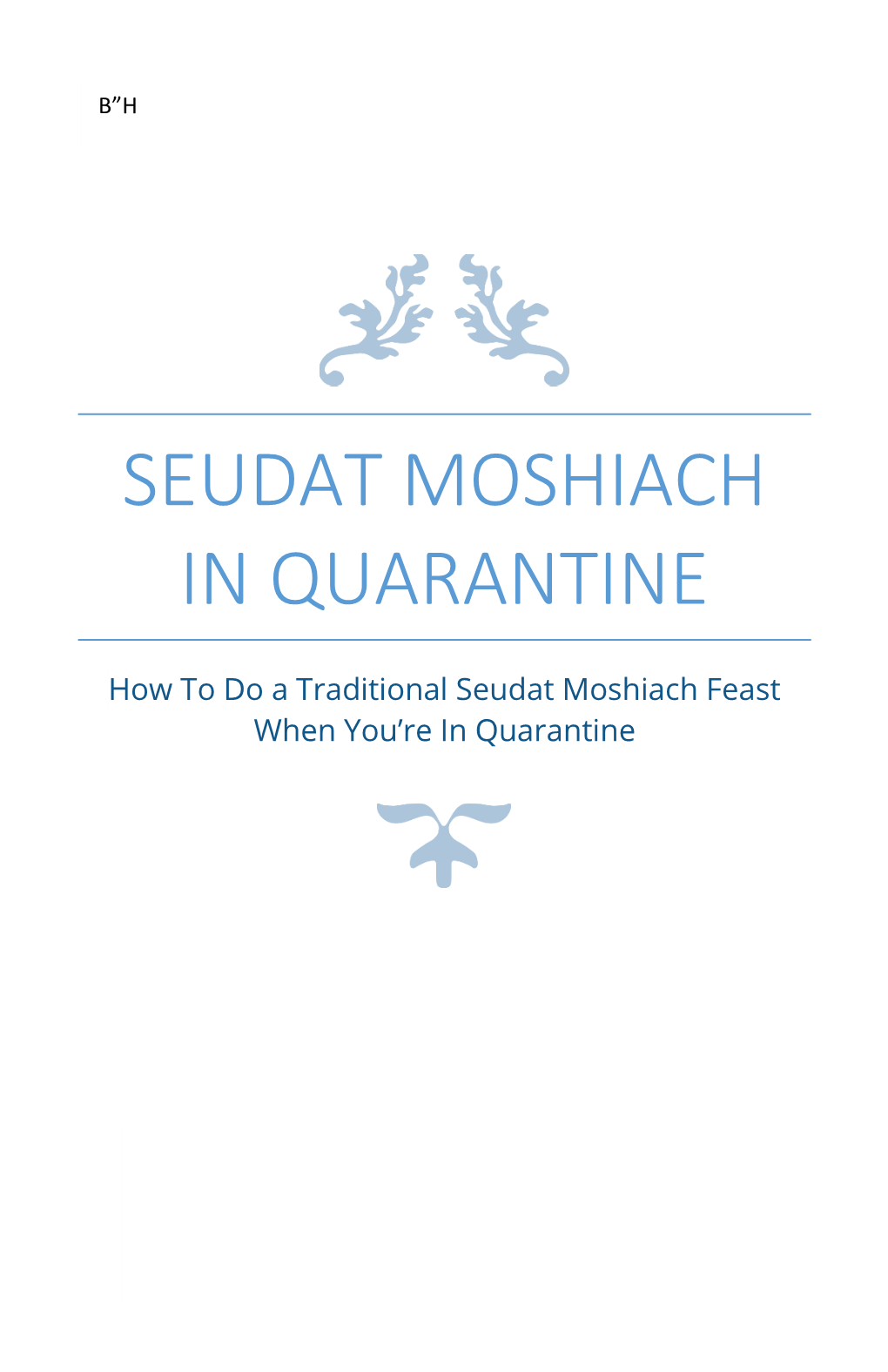 Seudat Moshiach in Quarantine