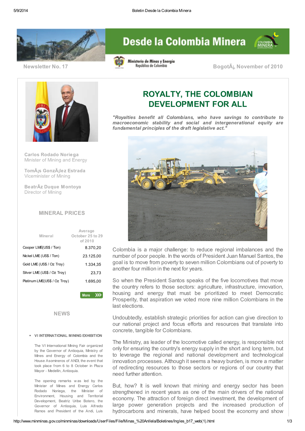 Royalty, the Colombian Development for All