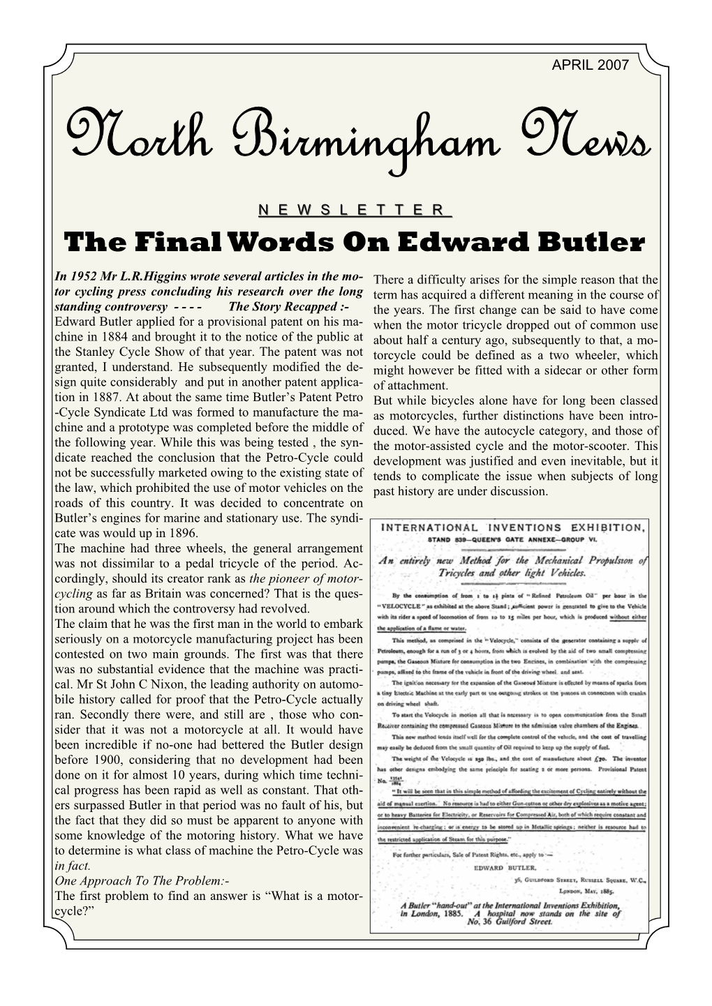Newsletter Apr 2007