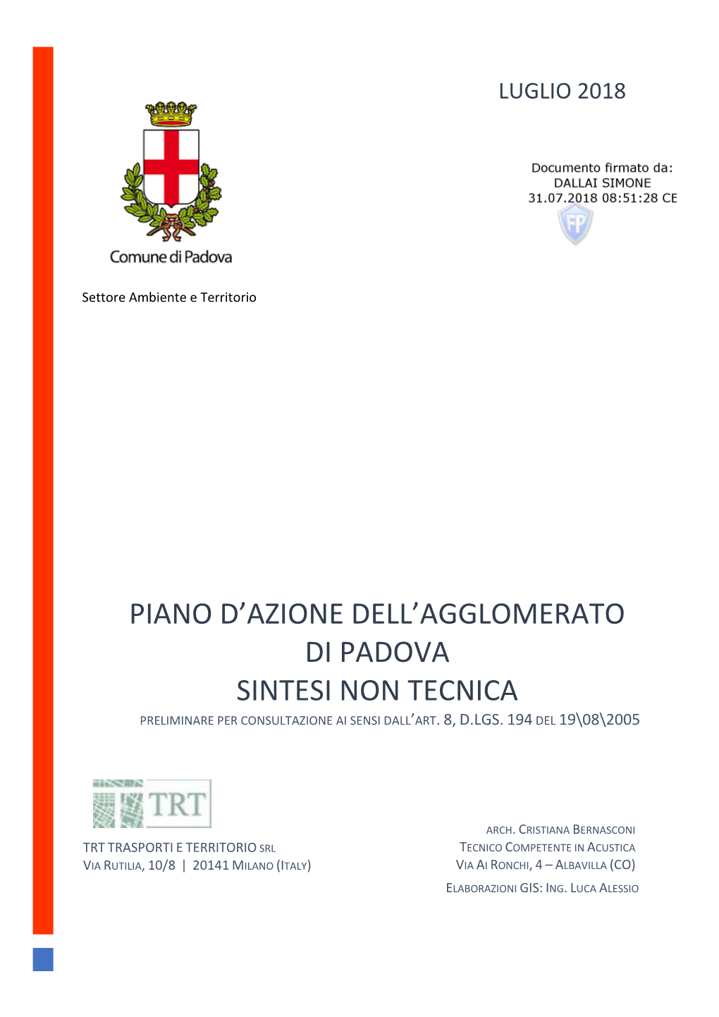 Piano D'azione Dell'agglomerato Di Padova