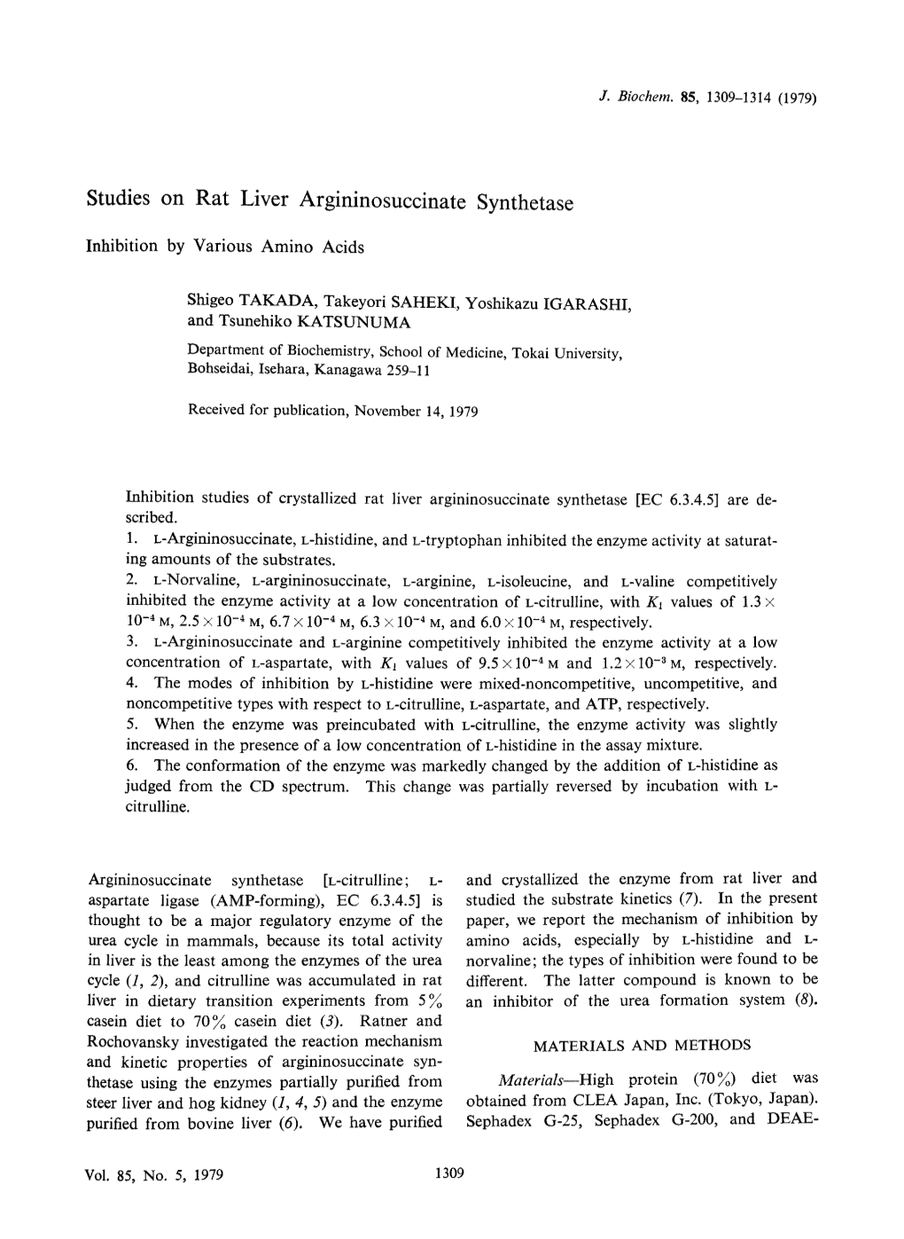 Argininosuccinate Synthetase [L-Citrulline; L- Aspartate