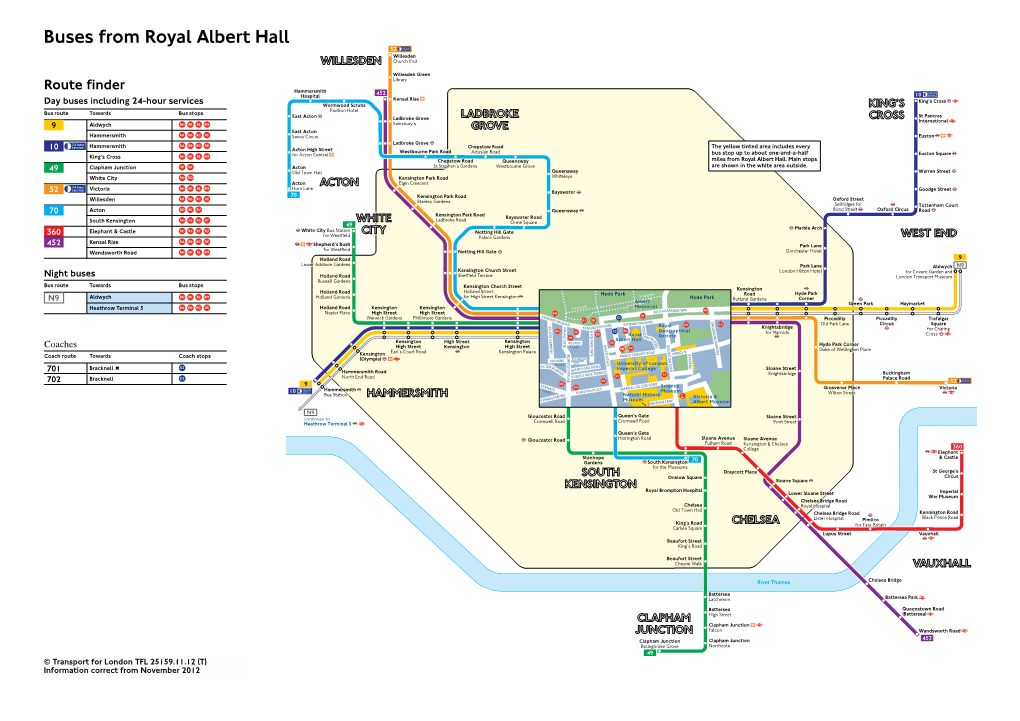 Buses from Royal Albert Hall