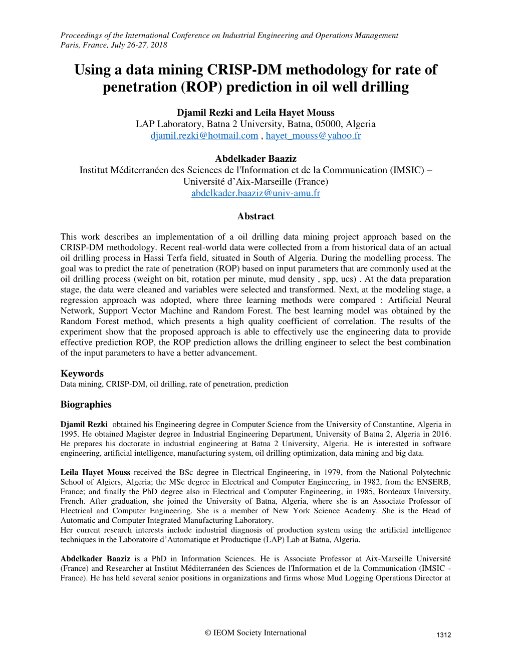 ID 240 Using a Data Mining CRISP-DM Methodology for Rate Of