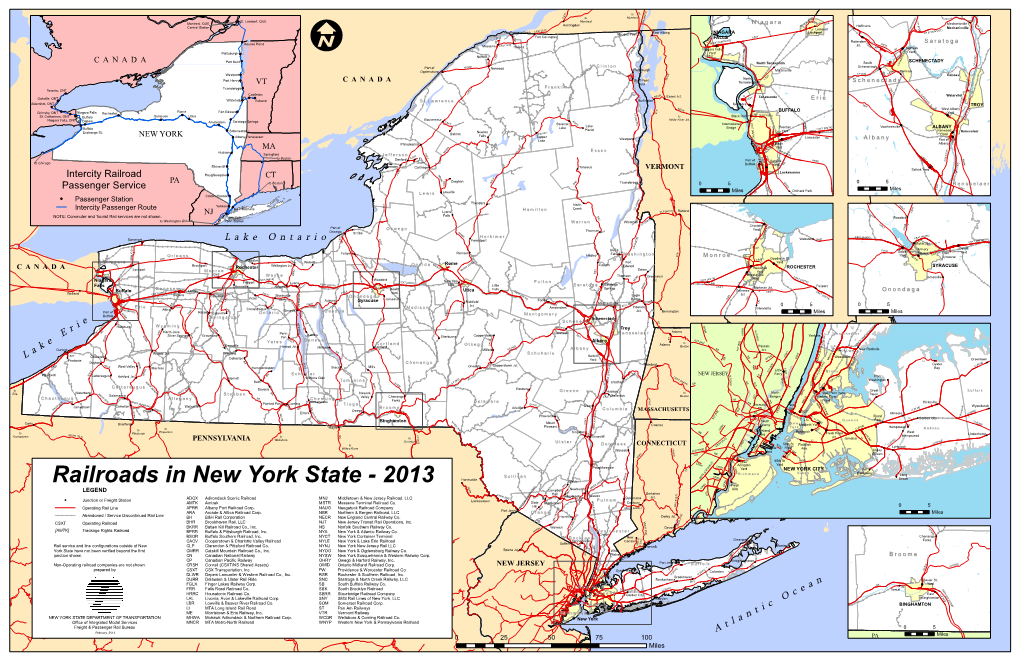 Railroads in New York State - 2013 N R Y Campbell J ! LEGEND N ! J N / T ! M ] S Hall Berkshire ! NY T SW N Beacon / S Maybrook S [N T [ S] R Jct