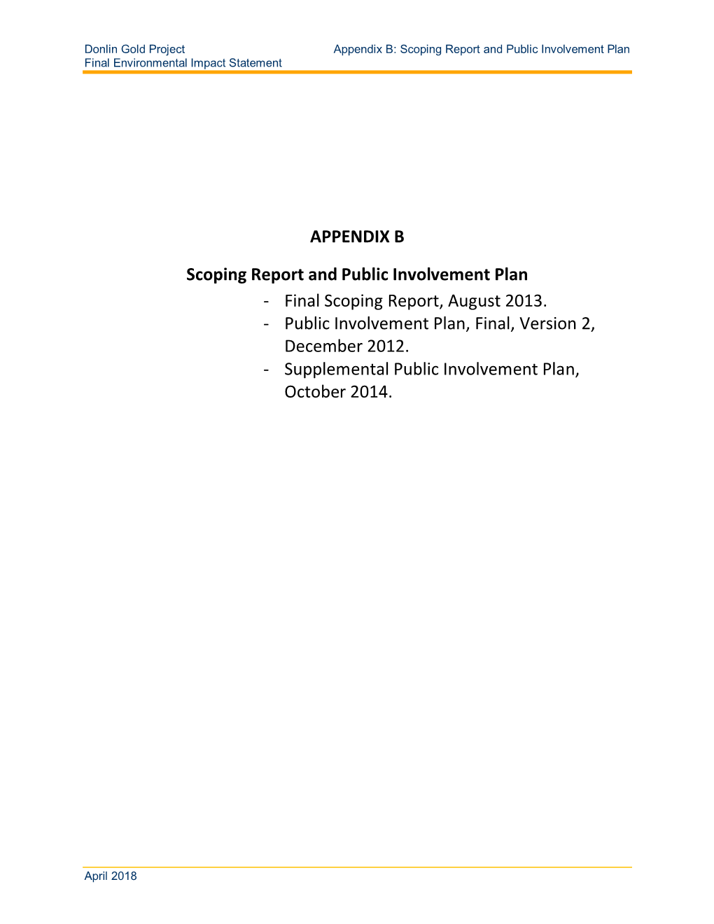 Donlin Gold Project, Final Environmental Impact Statement