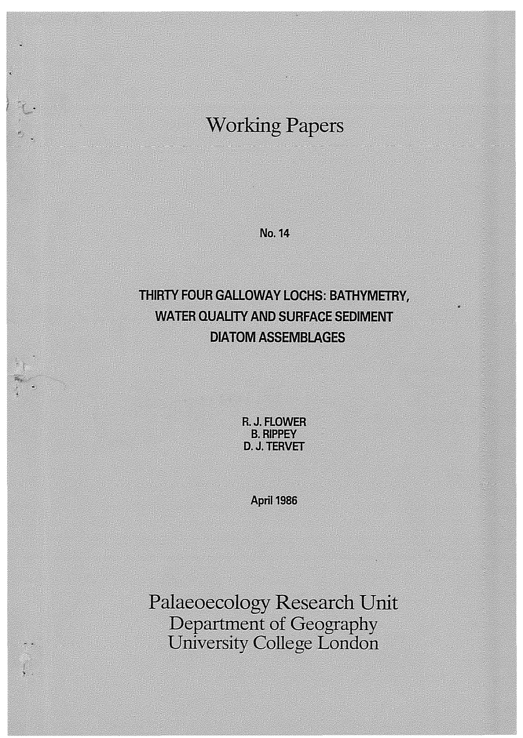 Thirty Four Galloway Lochs: Bathymetry, Water Quality And