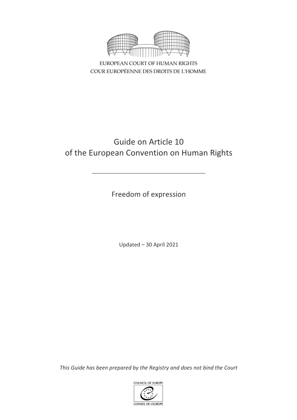 Guide on Article 10 of the European Convention on Human Rights