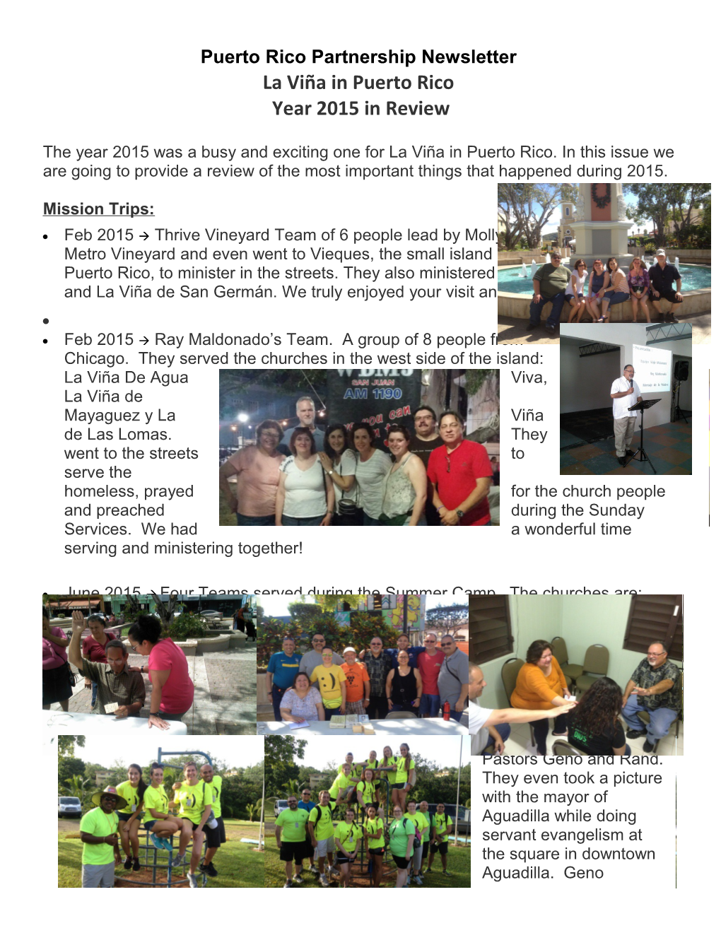 Puerto Rico Partnership Newsletter