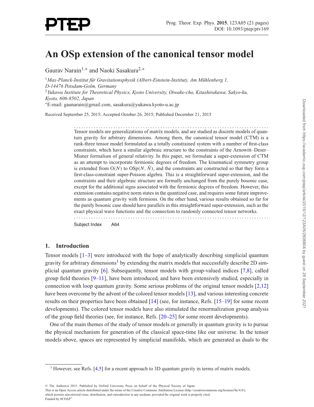 An Osp Extension of the Canonical Tensor Model