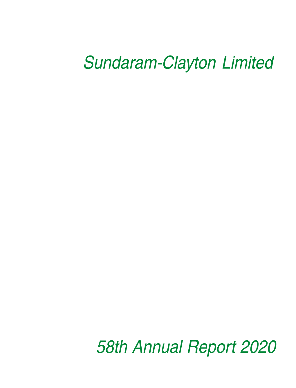 Annual Report 2020 Sundaram-Clayton Limited