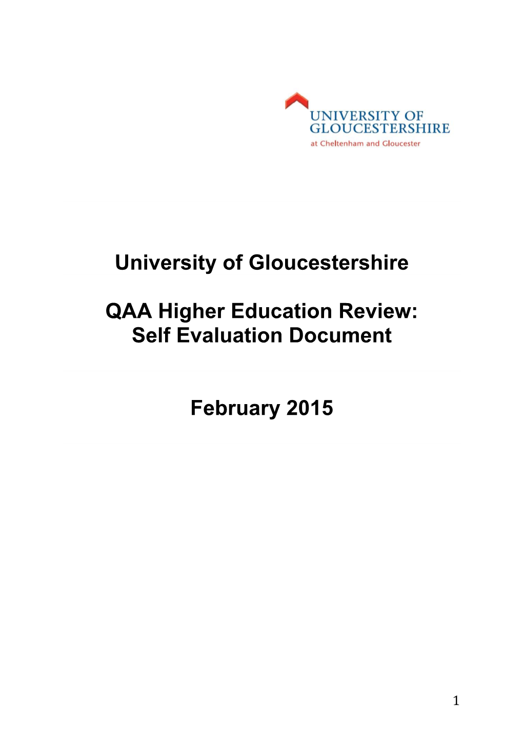 University of Gloucestershire QAA Higher Education Review