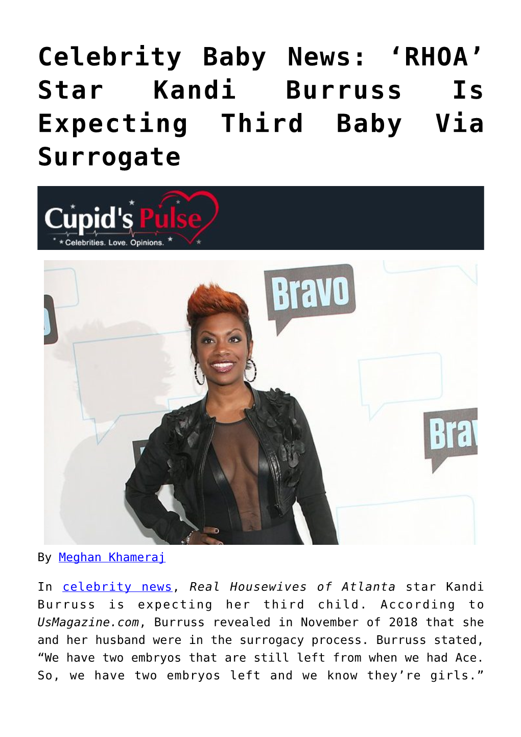 Star Kandi Burruss Is Expecting Third Baby Via Surrogate