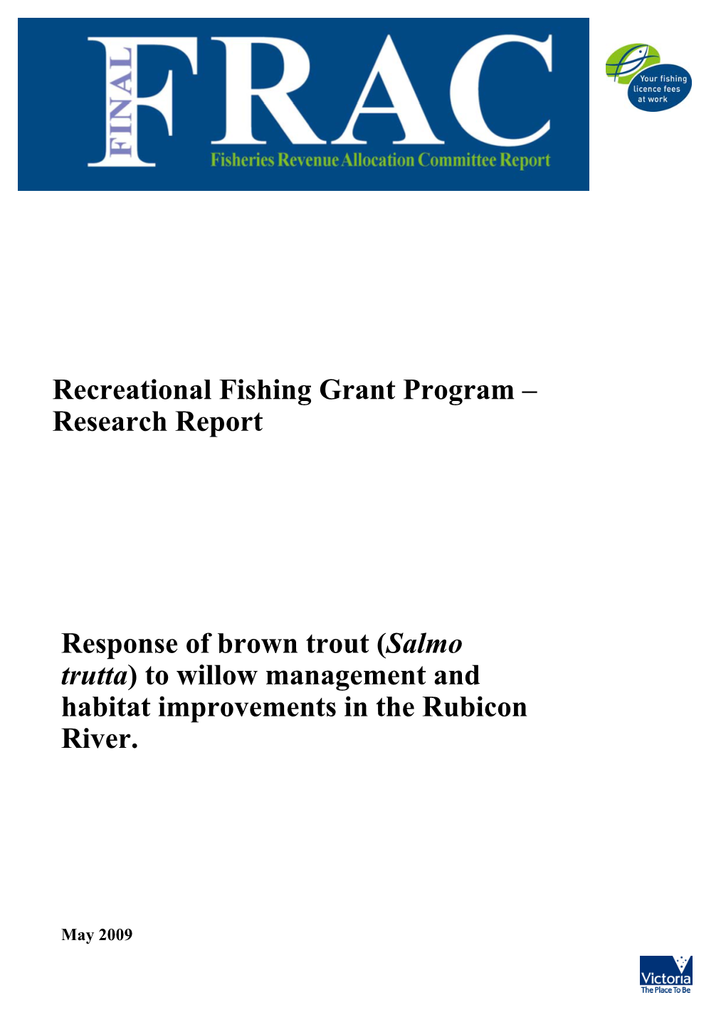 Recreational Fishing Grant Program – Research Report